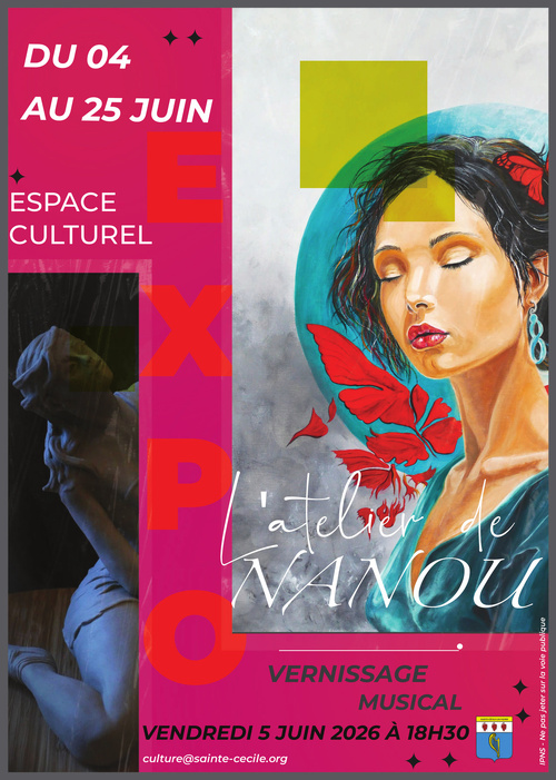 Sainte Cécile les Vignes (84), espace culturel : « L’Atelier de Nanou » - sculpture & peinture. Du 4 au 25 Juin 2026 Sainte Cécile les Vignes (84), espace culturel : « L’Atelier de Nanou » - sculpture & peinture. Du 4 au 25 Juin 2026