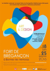 « Art & Design », Mobilier Paulin et prêt de chefs d’œuvre du musée Fabre : Soulages, Hartung, Goetz, Bissiere, Chapoval, Szenes, au fort de Brégançon à Bormes-les-Mimosas du 18 juin au 25 septembre 2016
