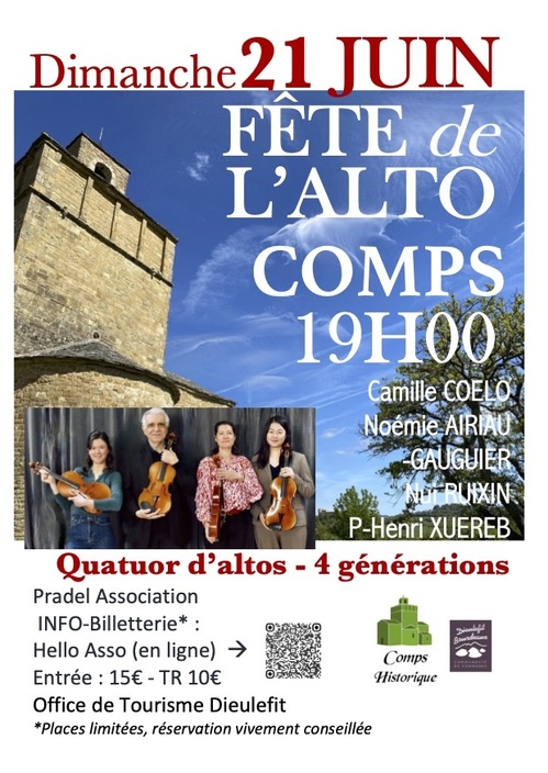 Comps (Drôme), Eglise Romane : La Fête de l'Alto dimanche 21 juin 2026 à 19h00 Comps (Drôme), Eglise Romane : La Fête de l'Alto dimanche 21 juin 2026 à 19h00