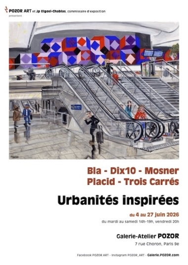 Paris, Galerie-Atelier Pozor : « Urbanités inspirées ». Exposition d'évolutions inspirées d'art urbain du 4 au 27 juin 2026