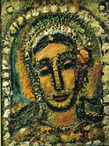 Georges Rouault, Sarah, 1956, huile sur toile 55 x 42 cm. En exposition jusqu’au 4 juillet à la galerie Schmit, rue Saint-Honoré, Paris