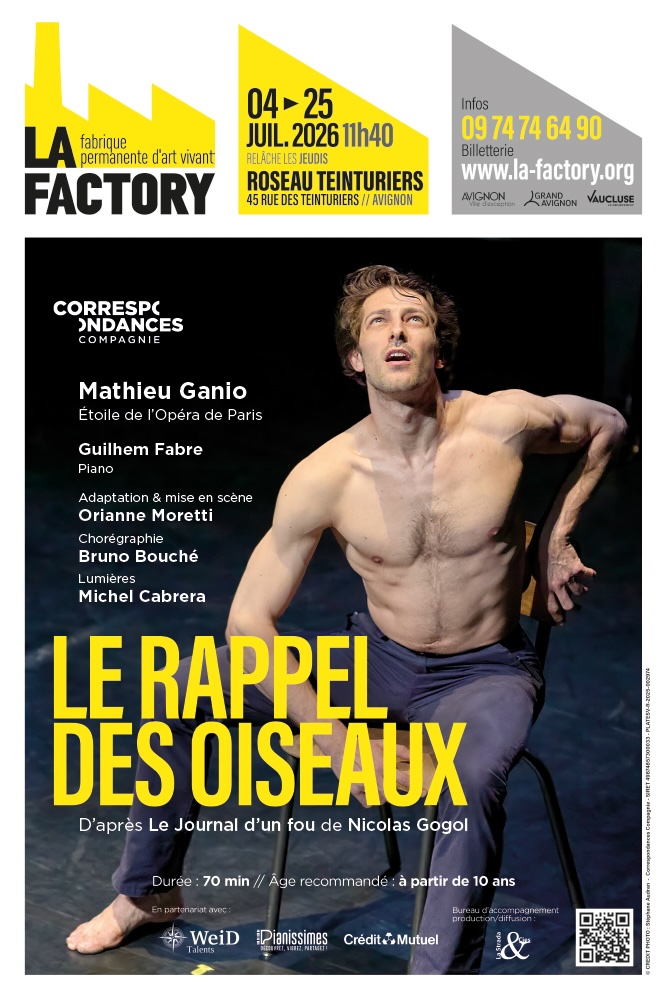 Entretien avec Orianne Moretti pour « Le Rappel des oiseaux » du 4 au 26 juillet à la Factory, Festival Off Avignon 2026