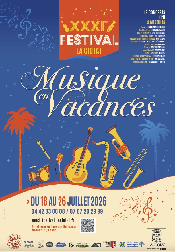 Portrait de Roland Decherchi, Président Fondateur  du XXXIe Festival « Musiques en vacances » de la Ville à la Ciotat  du 15 au 26 juillet 2026