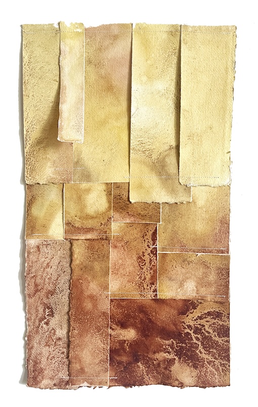 Caroline Garcia, Morceaux choisis #7, encres végétales sur papiers cousus, 30 x 47cm, 2025