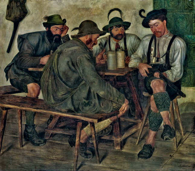 Karl Haider La Nouvelle Carabine, 1880, huile sur toile, 96,5 x 111,5 cm, Dresde, Staatliche Kunstsammlungen