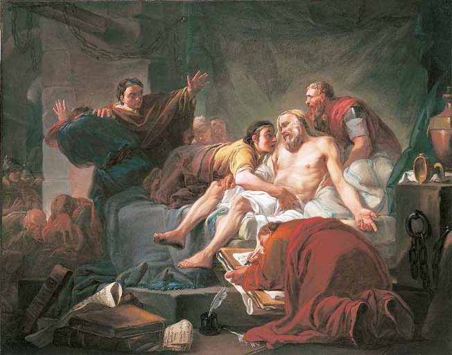 La mort de Socrate de Jean-Baptiste Alizard, (1762) - RMN-Grand Palais / image Beaux- Arts de Paris