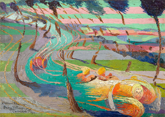 Henry Valensi Etude pour expression de l’automobile, 1920 Huile sur toile 23,5 x 33 cm © Collection privée Courtesy Galerie Le Minotaure