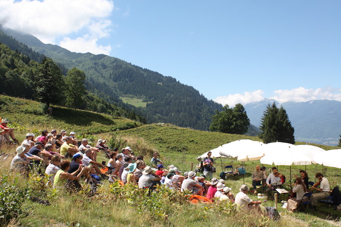 Le Quatuor Girard et Martin Steffens dans les alpages © DR