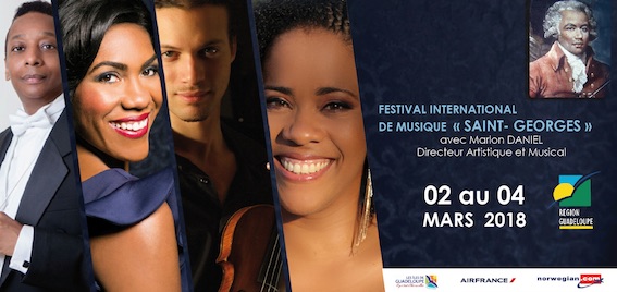 Festival international de musique « Saint-Georges » du 2 au 4 mars 2018 en Guadeloupe (Basse-Terre, Baie-Mahault, Lamentin, Pointe-à-Pitre)