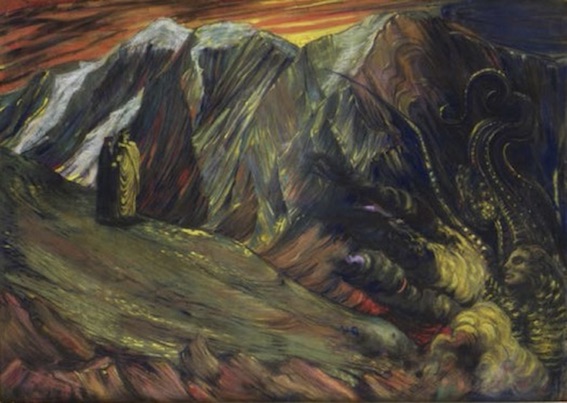 Henry de Groux (1866-1930), Dante et Virgile aux enfers «Lucifer», ca. 1895