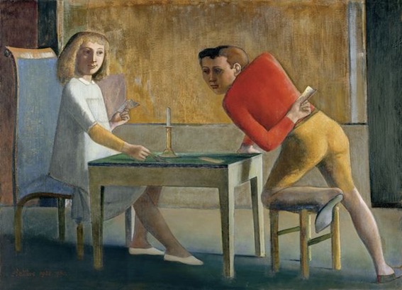 Balthus, La Partie de cartes, 1948 – 1950. Huile sur toile, 139.7 x 193.7 cm. Museo Nacional Thyssen-Bornemisza, Madrid © Balthus