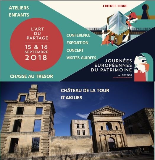 Journées du patrimoine au Château de La Tour d'Aigues (84) les 15 et 16/9/18