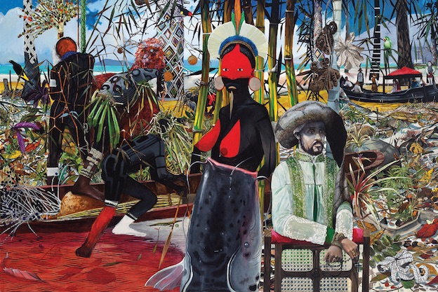 Luiz Zerbini, A Primeira Missa, 2014. Acrylique sur toile, 200 × 300 cm. Collection de l’artiste. © Luiz Zerbini. Photo © Jaime Acioli. Luiz Zerbini, A Primeira Missa, 2014. Acrylique sur toile, 200 × 300 cm. Collection de l’artiste. © Luiz Zerbini. Photo © Jaime Acioli.