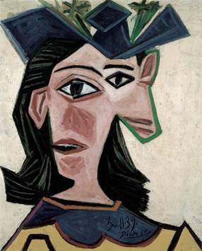 Pablo Picasso, Buste de femme au chapeau (Dora), 1939, huile sur toile, 55 x 46.5 cm