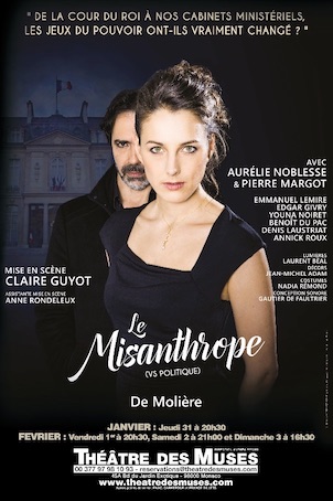 Monaco, théâtre des Muses : Le Misanthrope (vs Elysée 2019), de Molière, du 31/1 au 3/2/19