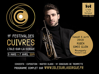 11e Festival des Cuivres de L’Isle-sur-la-Sorgue du 31 mars au 7 avril 2019