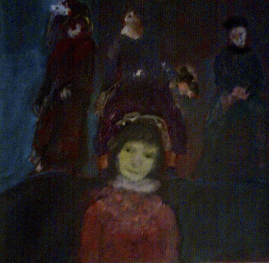 Johanna Heeg, L’approche des ombres - acryl sur toile 27 x 30 cm
