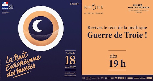 Nuit européenne des Musées « La guerre de Troie », Musée et site gallo-romains de Saint-Romain-en-Gal - Vienne, samedi 18 mai 2019
