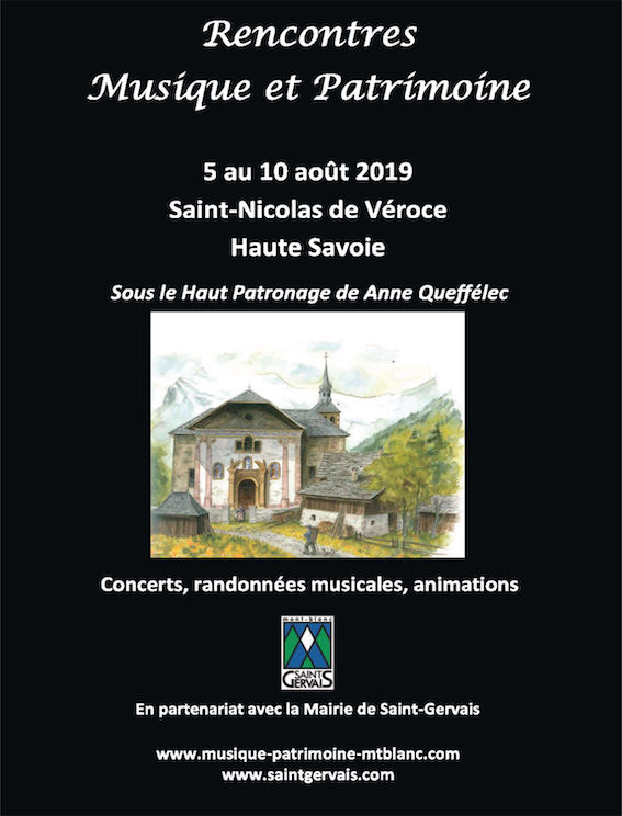 Saint-Nicolas de Véroce (74) - Festival Rencontres Musique et Patrimoine du 5 au 10 août 2019 Saint-Nicolas de Véroce (74) - Festival Rencontres Musique et Patrimoine du 5 au 10 août 2019