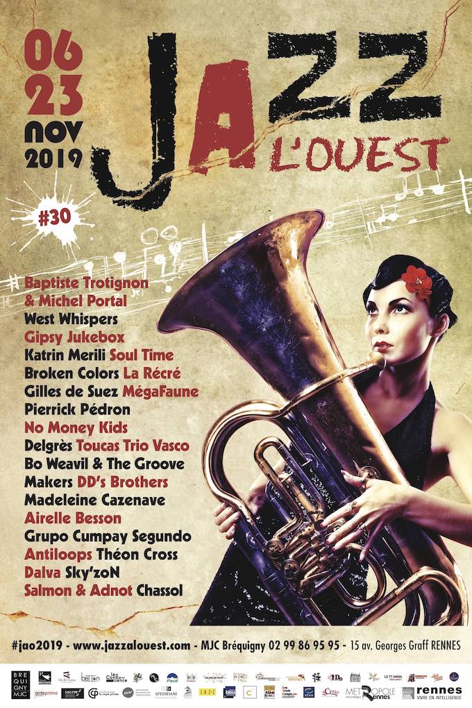 Airelle Besson, Madeleine Cazenave, Michel Portal, Baptiste Trotignon, Theon Cross, Delgres & Christophe Chassol... au programme de Jazz à l'Ouest ! (du 6 au 23 novembre 2019)