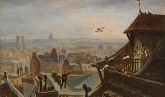 Jules Didier et Jacques Guiaud, n°17, Les pigeons messagers, mois de novembre. Dépôt du Musée Gassendi, Ville de Digne-les-Bains. Cliché : CICRP – Caroline Martens