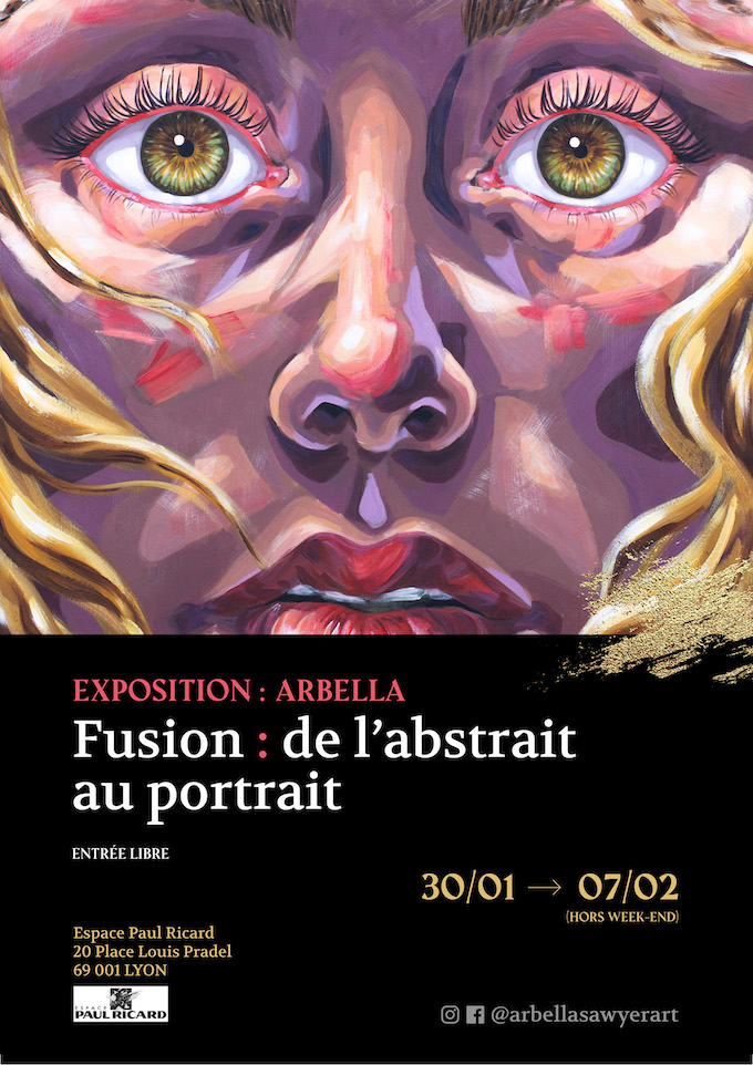 Exposition Arballa « Fusion : de l’abstrait au portrait », espace Paul Ricard, du 30 janvier au 7 février 2020 à Lyon
