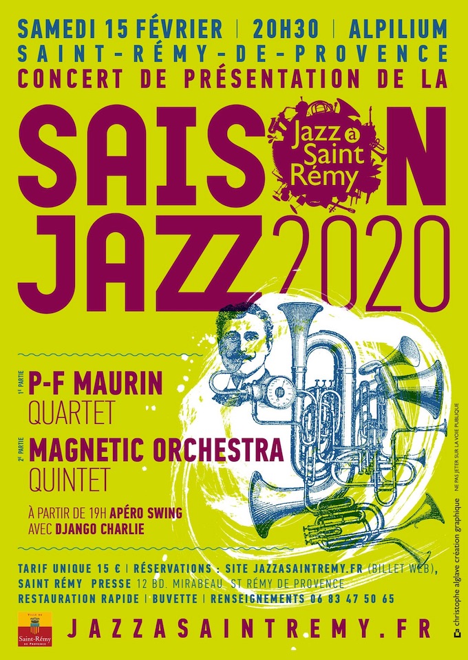 Concert de présentation saison 2020 Jazz à Saint-Rémy le 15 février à 20h30 à l'Alpilium,  Avenue Maréchal de Lattre de Tassigny