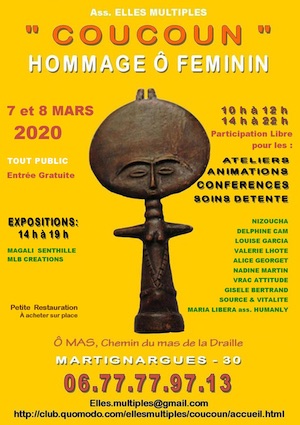 « Coucoun » Hommage Ô Féminin, les 7 et 8 mars 2020, à Martignargues (30)