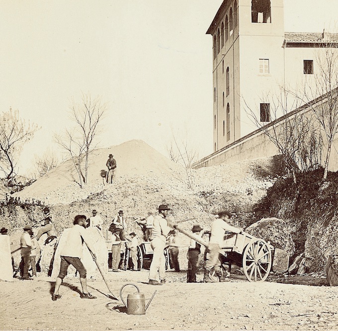Pietro Dovizielli, Palais des Césars, équipe de fouilles en action (détail), 1864-1867 © Musée du Louvre / Département des AGER
