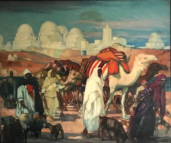 Jeanne Thil, Caravane devant Kairouan, vers 1929-1930_Huile sur toile, 154 x 184 cm_Collection privée