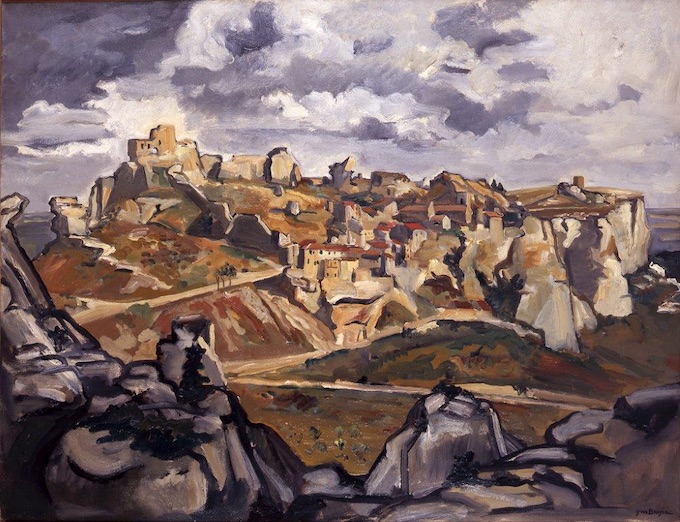 Yves Brayer. Les Baux de Provence vus du Val d'Enfer, 1946, Huile sur toile 89x116cm