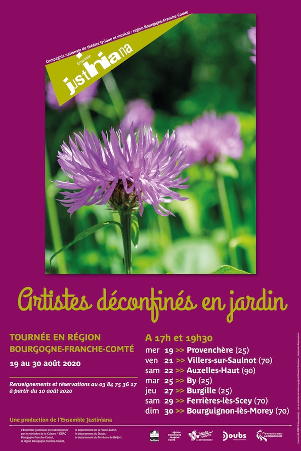 Artistes déconfinés en jardin, 15 représentations dans les villages de la Région Franche-Comté du 15 au 31 août 2020