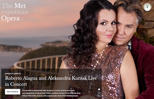 Château La Chèvre d'Or, Eze. Concert Live Stream Roberto Alagna et Aleksandra Kurzak // Met New York - dimanche 16 août à 19h00