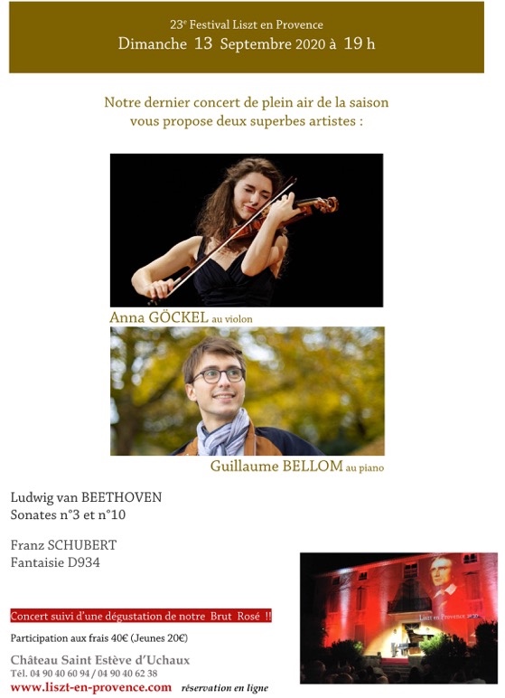 Uchaux (84), festival Liszt en Provence, Anna Göckel et Guillaume Bellom pour le dernier concert de la saison