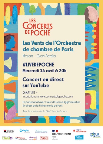 Concerts de Poche - l'Orchestre de chambre de Paris, live le mercredi 14 Avril à 20h en direct