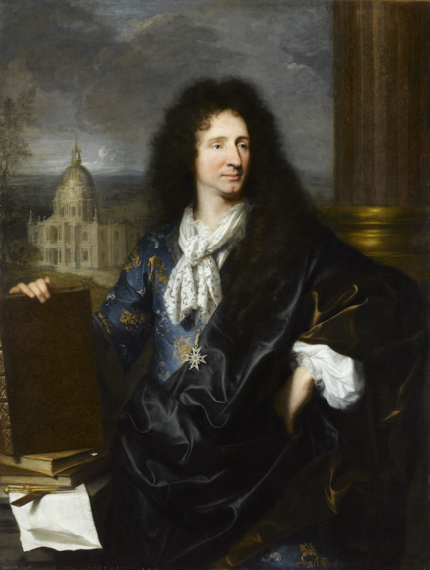 Portrait de Jules Hardouin Mansart Hyacinthe Rigaud  1685 Huile sur toile  © RMN-GP (musée du Louvre) / S.Maréchalle