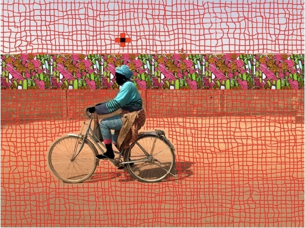 Saïdou Dicko (1979), Le velo dame, C-print peinture sur photo, 2019