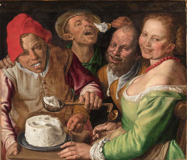 Vincenzo Campi Les Mangeurs de Ricotta, vers 1580. Huile sur toile Lyon, musée des Beaux-Arts Image © Lyon MBA - Photo Martial Couderette