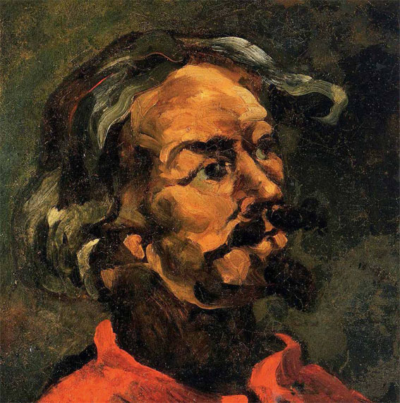 Cézanne, Portrait d’Achille Emperaire, 1867-68, 42 x 40 cm peinture murale transférée sur toile, ill, Kuneo Fukamoto, Tokyo (Catalogue Rewald 141).