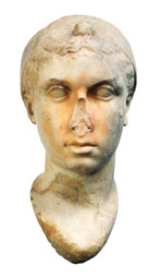 Portrait de Cléopâtre VII 2e moitié du 1er siècle av. J.-C. Alentours de la Villa des Quintili, Rome, Marbre. Musées du Vatican