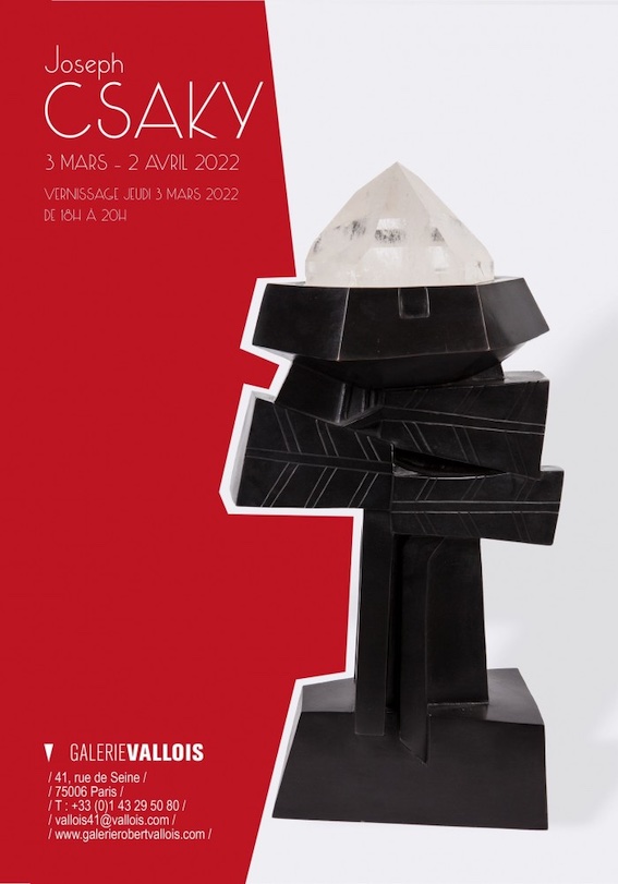 Paris, Galerie Vallois : expos KCHO et Joseph CSAKY 2022-03-03 au 2022-04-02