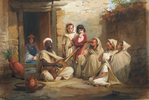 Isidore-Alexandre Pils (Paris, 1815 – Douarnenez, 1875), Kabyles. Aquarelle. H. 38 cm ; L. 50 cm @ RMN Grand Palais Domaine de Chantilly-René Gabriel Oj.da