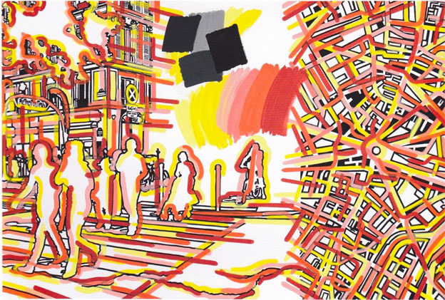 Gérard Fromanger,   Dérivés dyptique, 2007. Digigraphie, 200 x 300 cm