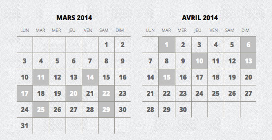 Réservation en ligne en cliquant sur le calendrier des représentations