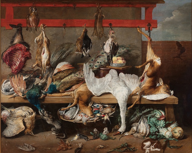 Frans Snyders (Anvers 1579-1657). Table de cuisine avec gibier et légumes. Huile sur toile H. 272,3 ; L. 337,5 cm. Lyon, musée des Beaux-Arts. Image © Lyon MBA - Photo M. Couderette