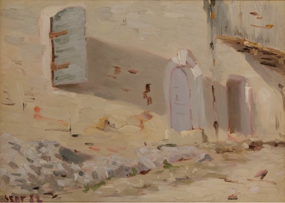 Marius Breuil  - A Villeneuve, septembre 1882 - Huile sur carton - 18,5 x 26 cm