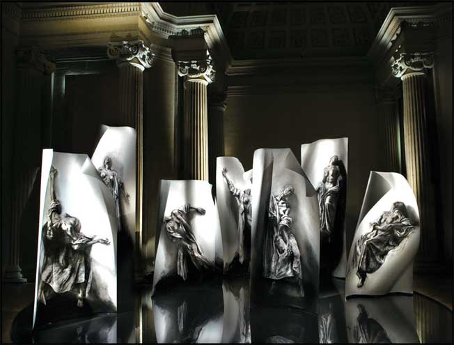 Ernest Pignon-Ernest. Extases. 2008-2014. Vue de l’installation au musée d’art et d’histoire de Saint-Denis, 2010. Courtesy de l’artiste et de la galerie Lelong, Paris. Ernest Pignon-Ernest. Extases. 2008-2014. Vue de l’installation au musée d’art et d’histoire de Saint-Denis, 2010. Courtesy de l’artiste et de la galerie Lelong, Paris.