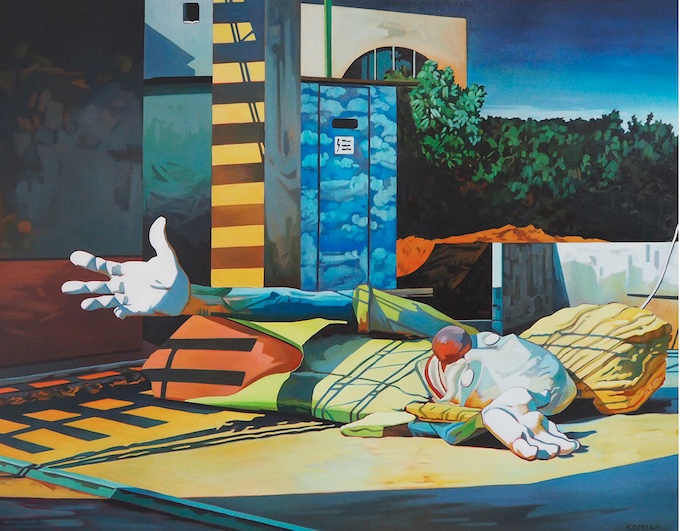 Komili « Des nuages pour rêver ». 114x146cm. Huile sur toile. 2021