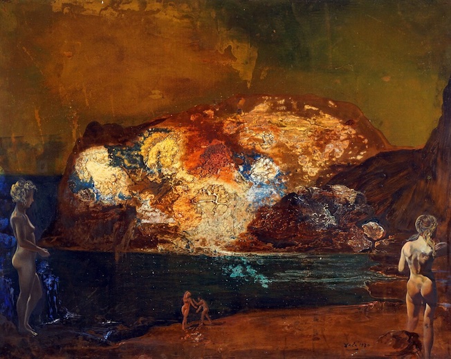 Salvador Dalí, Nus dans un paysage de Cap de Creus, 1965-70, huile sur cuivre © Mayoral 2023