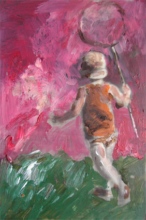 Colette Breger « La chasse aux papillons » - acrylique sur papier Colette Breger « La chasse aux papillons » - acrylique sur papier